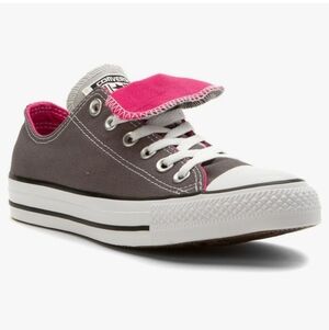 Converse All Star Pink Gray Low Top Sneakers Shoes 2 Tongue Women's Size 7